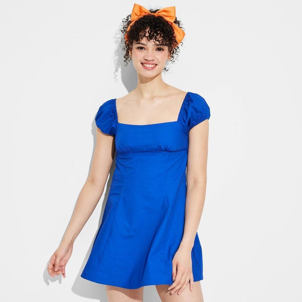 Womens Game Day Puff Short Sleeve Mini Dress - Wild Fable Blue XL Product Image