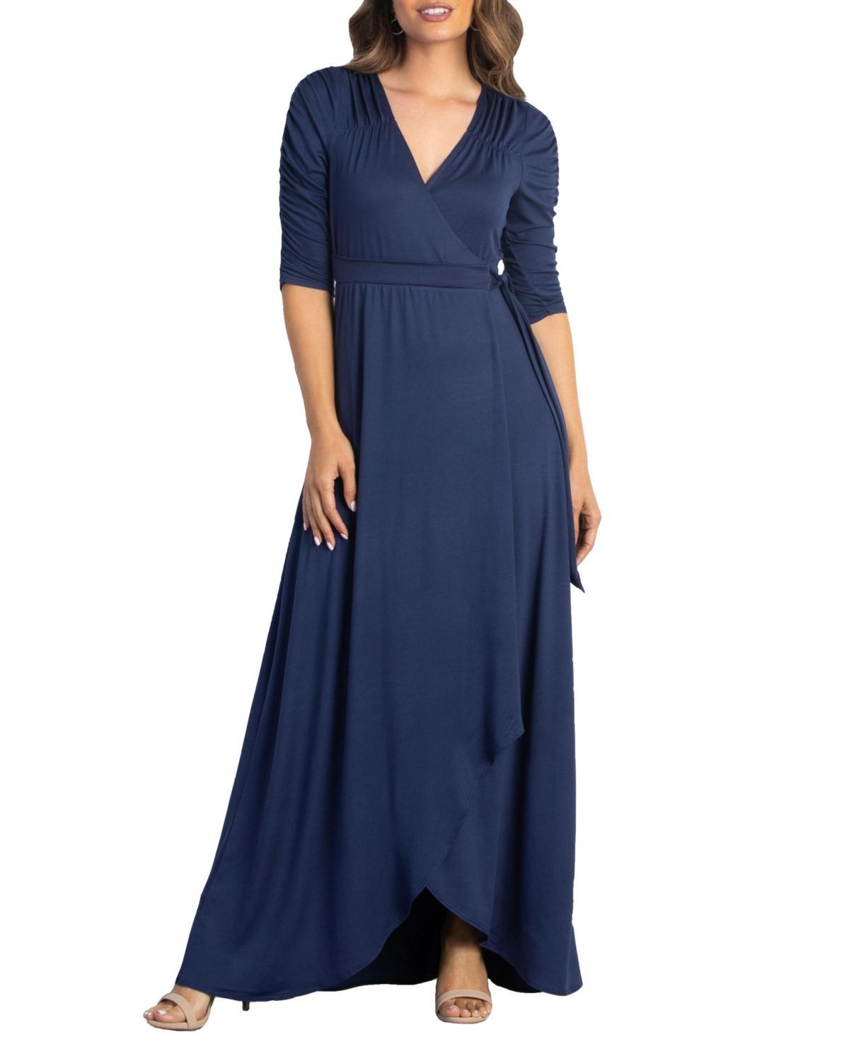 Kiyonna Meadow Dream Faux Wrap V-Neck Elbow Sleeve Dress Product Image