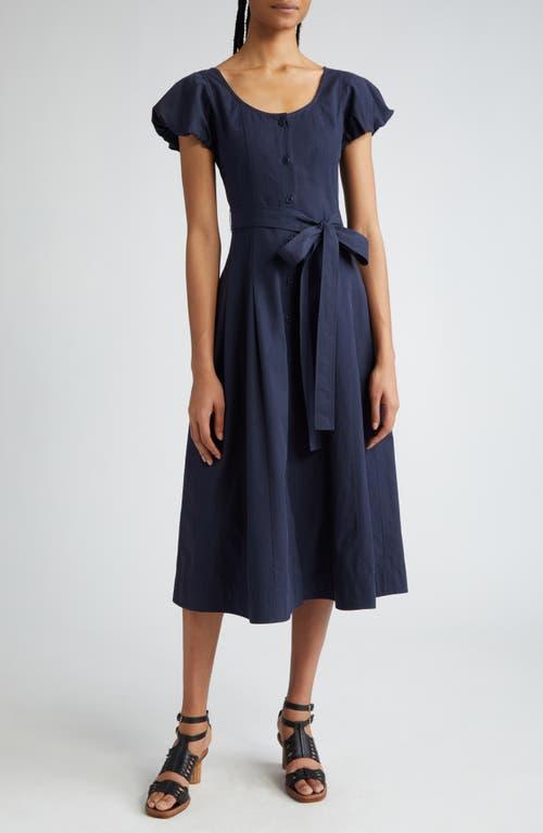 Ulla Johnson Rhea Tie Waist Puff Sleeve Midi Dress Product Image