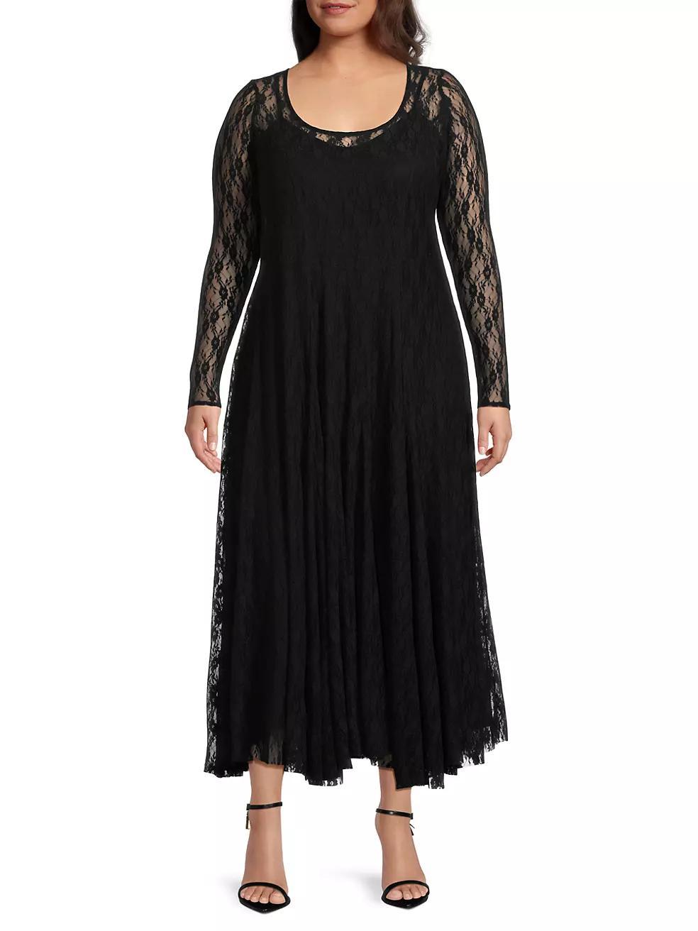 Lace Long-Sleeve Maxi Dress Product Image