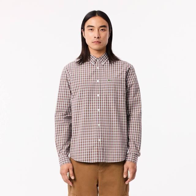 Regular Fit Plaid Poplin Shirt Product Image