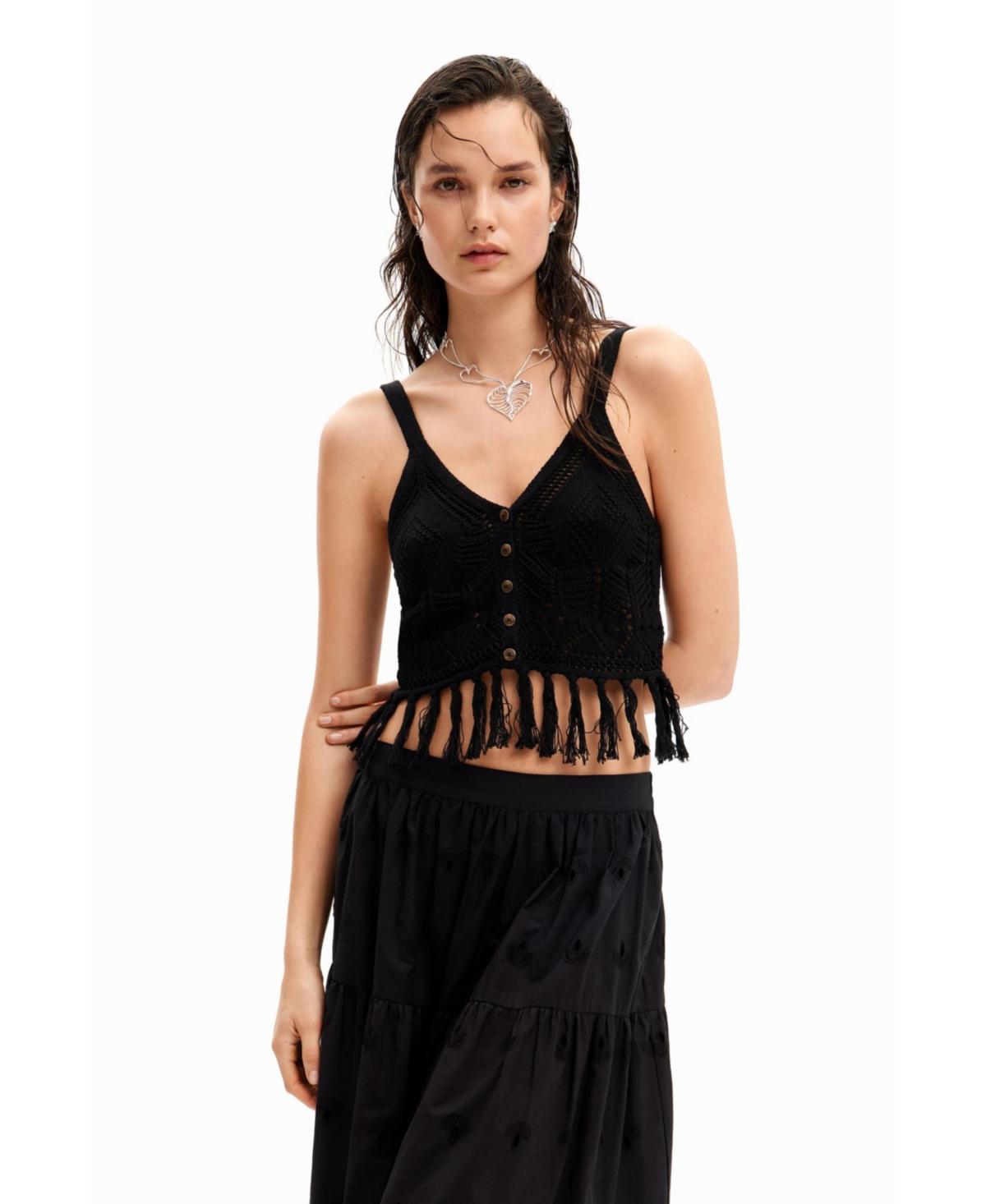 Desigual Womens Crochet crop top product image