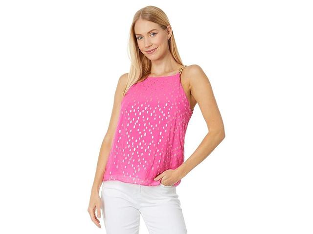 Lilly Pulitzer Joannah Top (Aura Viscose Metallic Clip Dobby) Women's Clothing Product Image