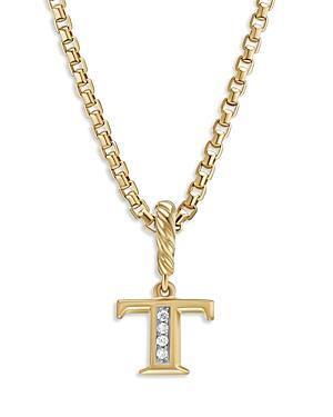 Womens Pav Initial Pendant in 18K Yellow Gold with Diamonds Product Image