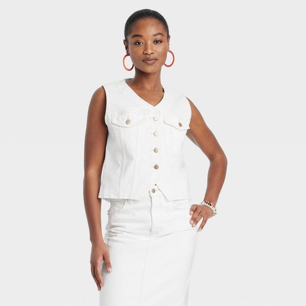 Womens V-Neck Vest - Universal Thread White XS Product Image