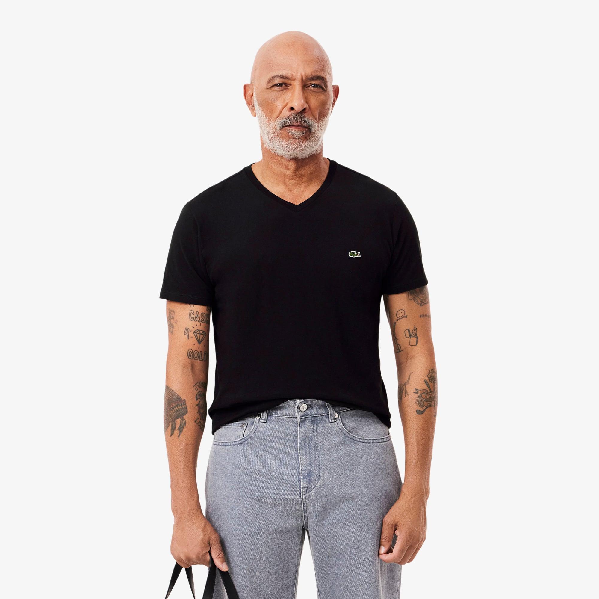 Lightweight Cotton Pima V Neck T-shirt Product Image