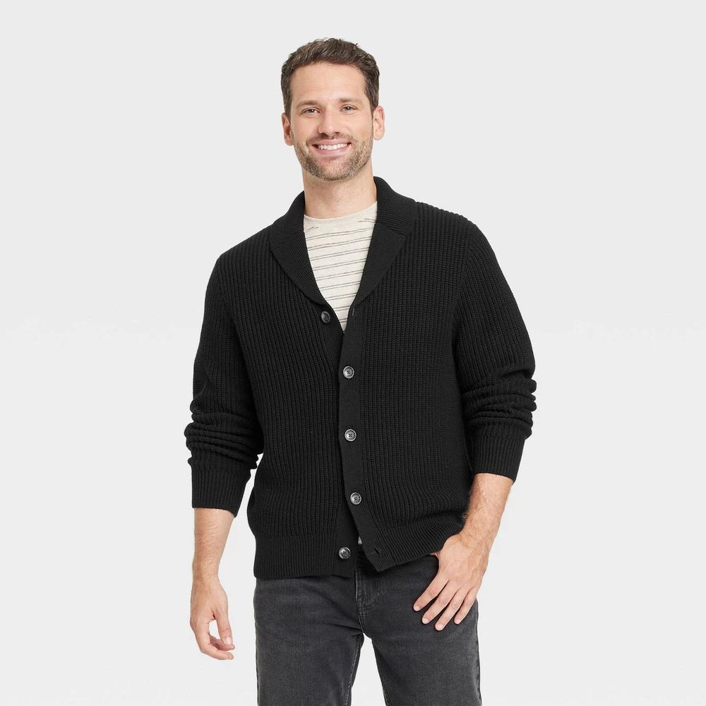 Mens Shawl Collared Cardigan - Goodfellow & Co Black M Product Image