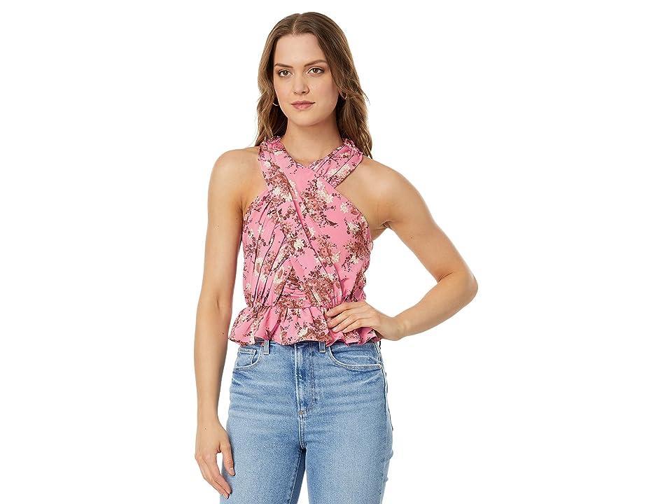 line and dot Bloom Top (Rose) Women's Clothing Product Image