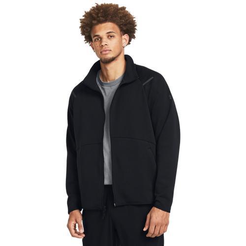 Under Armour Mens Unstoppable Fleece Track Jacket - Black/ Black Product Image