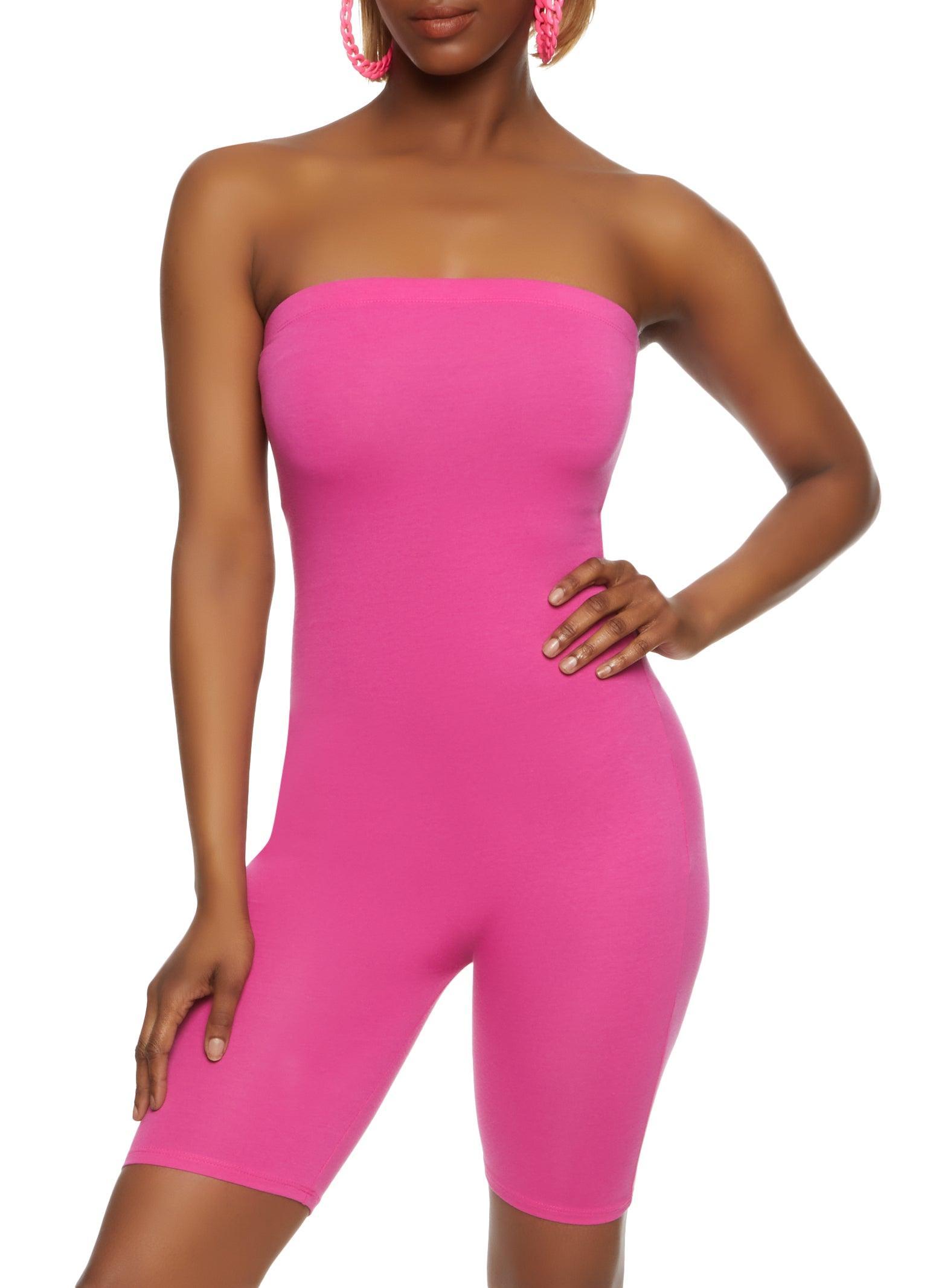 Womens Tube Biker Romper Product Image