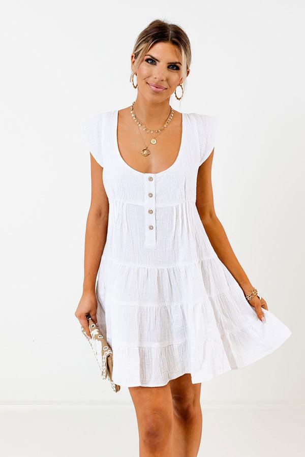 Prettiest Smile Babydoll Dress In White Product Image