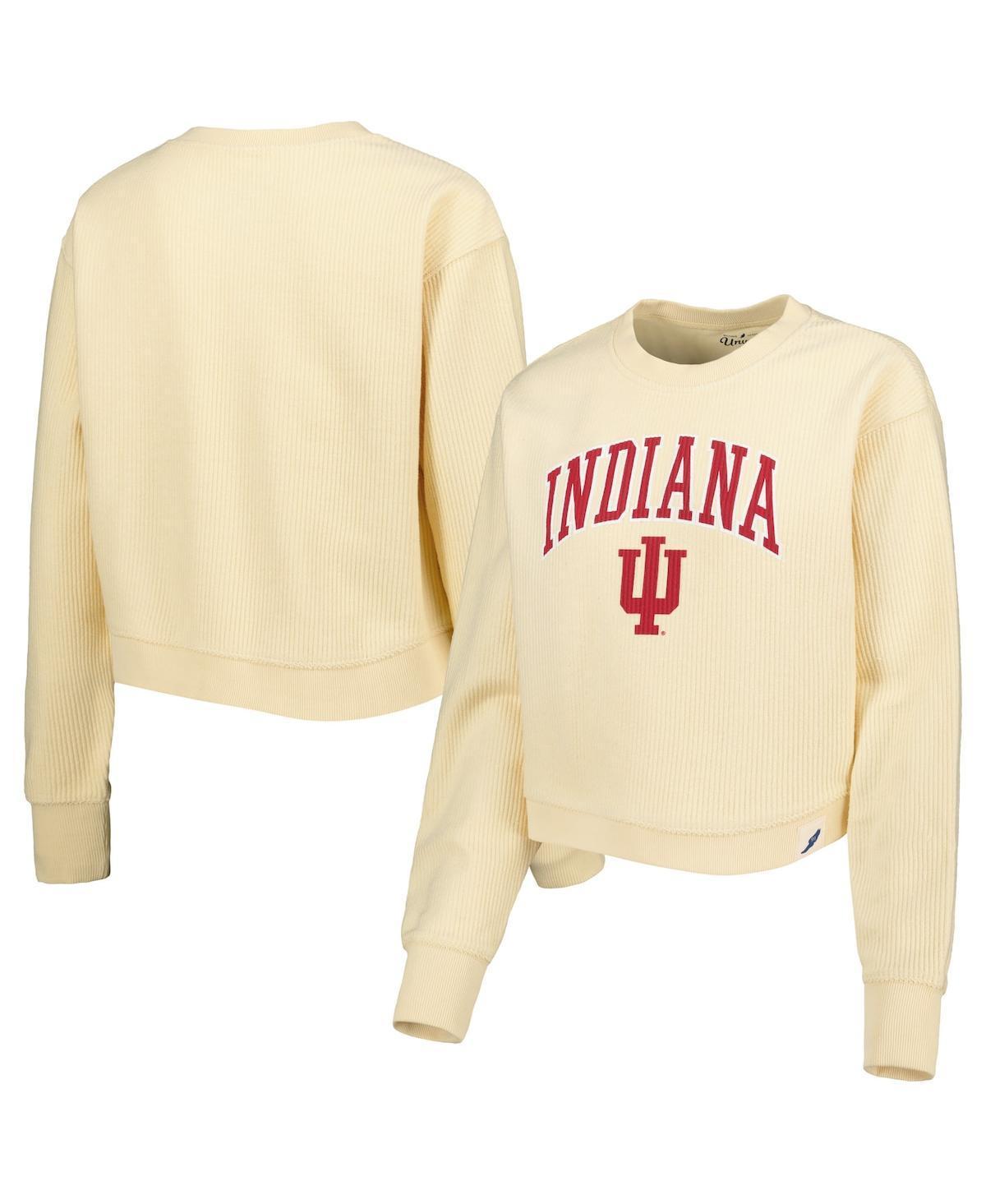 Womens League Collegiate Wear Cream Indiana Hoosiers Classic Campus Corded Timber Sweatshirt product image