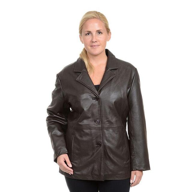 Plus Size Excelled Leather Jacket, Womens Brown Product Image