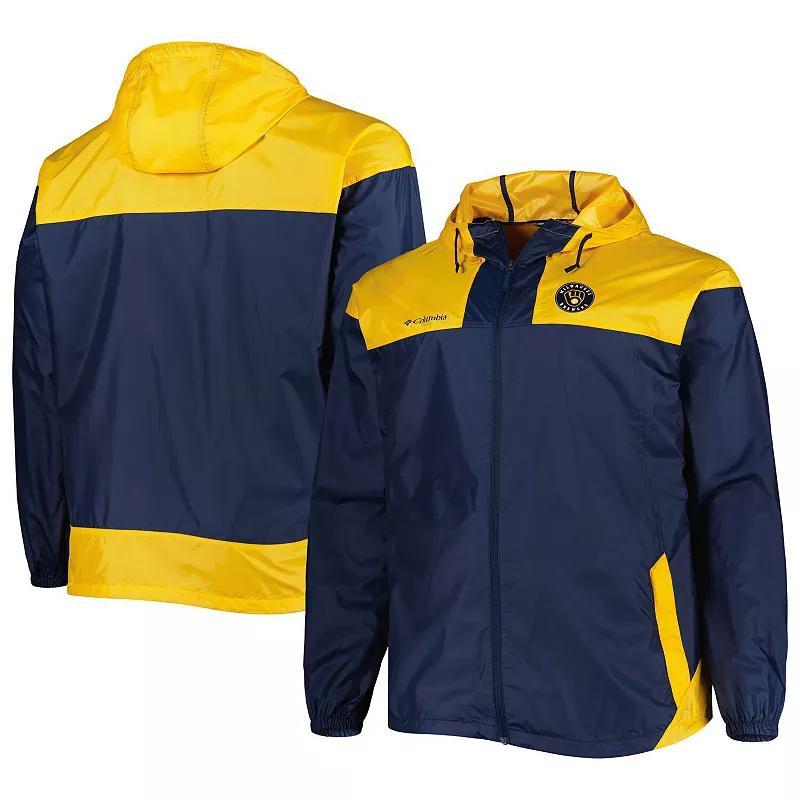 Mens Columbia Milwaukee Brewers Flash Forward Challenger Omni-Shade Full-Zip Windbreaker Blue Product Image