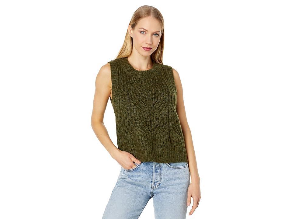 Madewell Teddy Pointelle Vest (Heather Basil) Women's Clothing product image