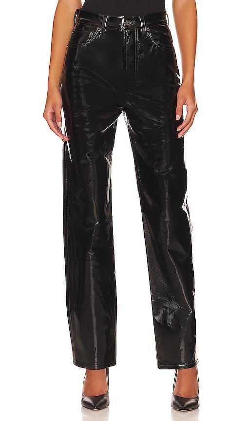 AGOLDE Recycled Leather 90's Pinch Waist in Black Product Image