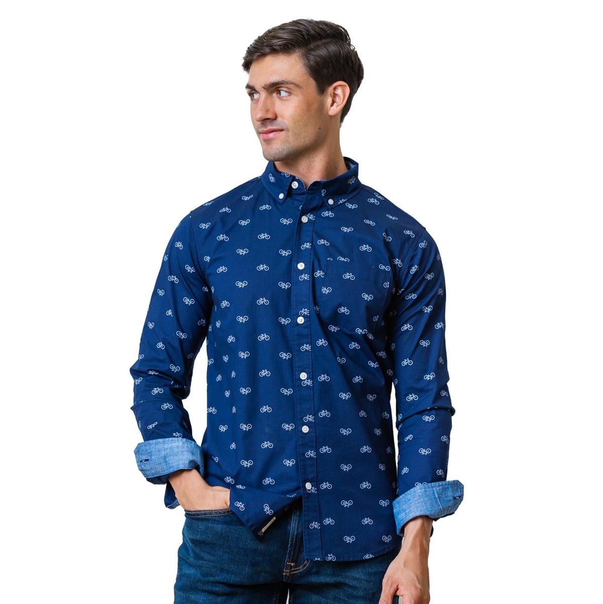 Hope & Henry Mens Organic Long Sleeve Stretch Poplin Button Down Shirt Product Image