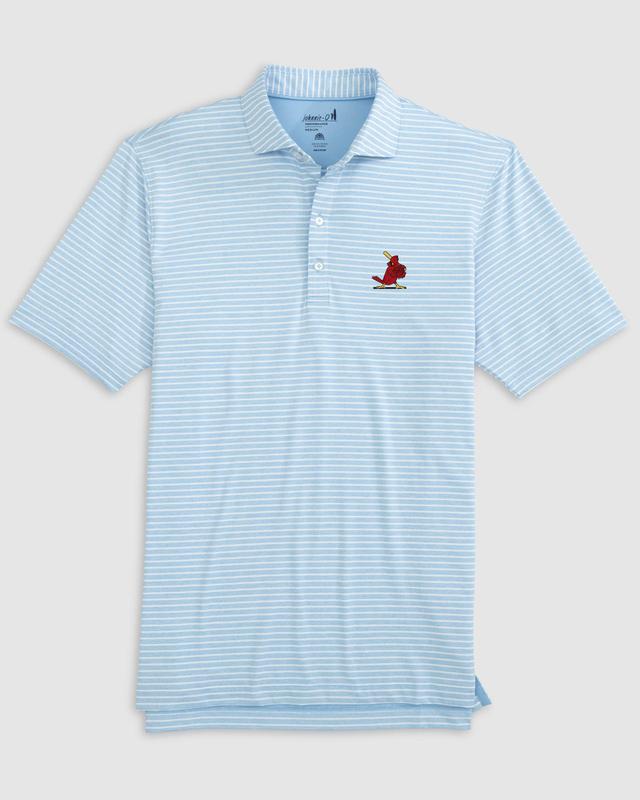 johnnie-O St. Louis Cardinals Clipperr Striped Jersey Performance Polo - Cooperstown Logo Product Image