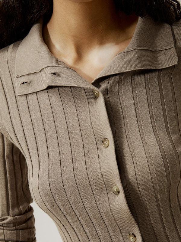 Ribbed Silk-Cashmere Blend Cardigan Product Image