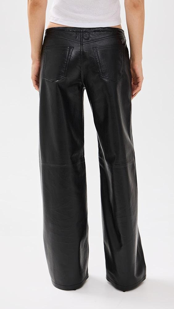 Still Here Cool Jeans in Black Leather | Shopbop Product Image