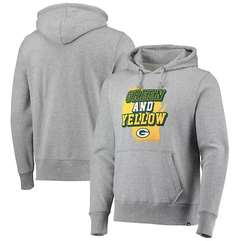 Mens 47 Heather Gray Green Bay Packers Team Headline Pullover Hoodie Product Image