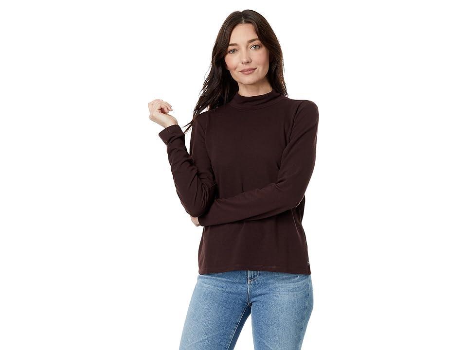 Toad&Co Piru Mock Neck Long Sleeve Tee (Carob) Women's Clothing Product Image