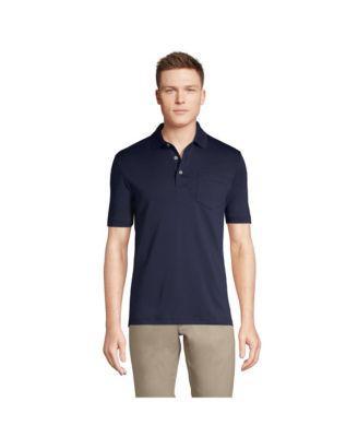 Mens Lands End Super Soft Supima Pocket Polo Green Product Image