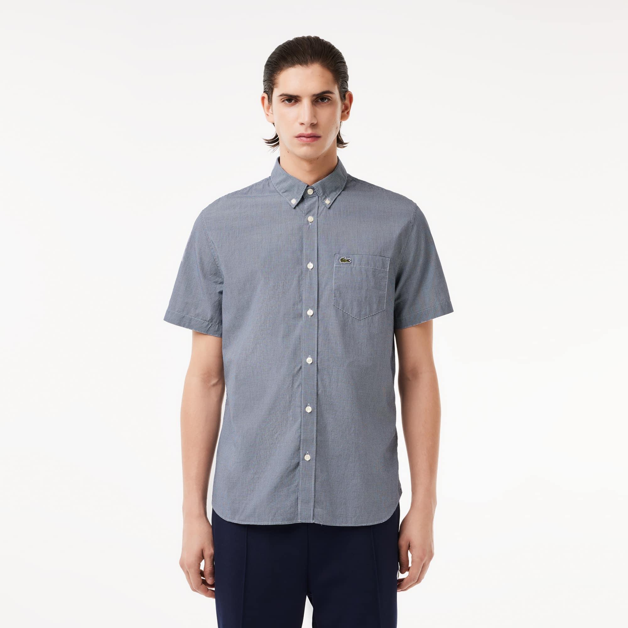 Men's Short Sleeve Regular Fit Gingham Shirt Product Image