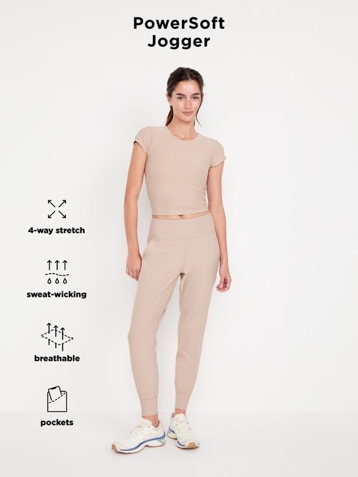 High-Waisted PowerSoft Rib 7/8 Joggers Product Image