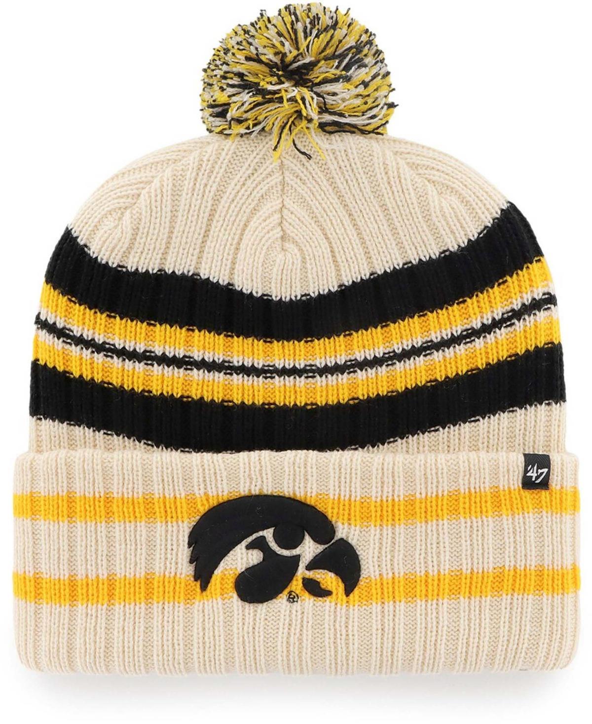 Mens Natural Iowa Hawkeyes Hone Cuffed Knit Hat with Pom Product Image