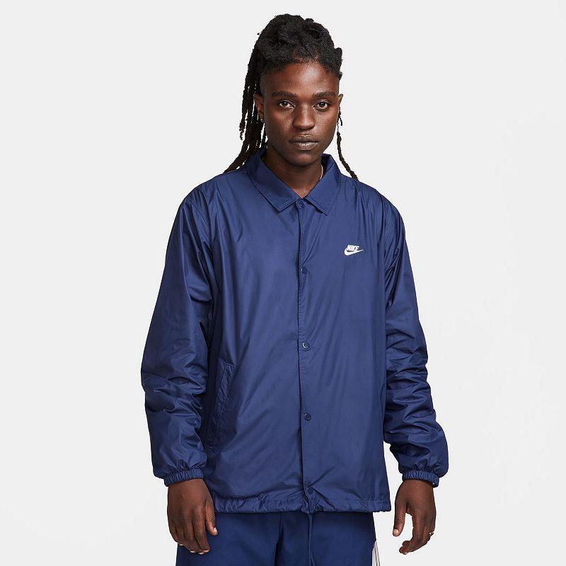 Big & Tall Nike Club Coaches Jacket, Mens Black Navy Product Image