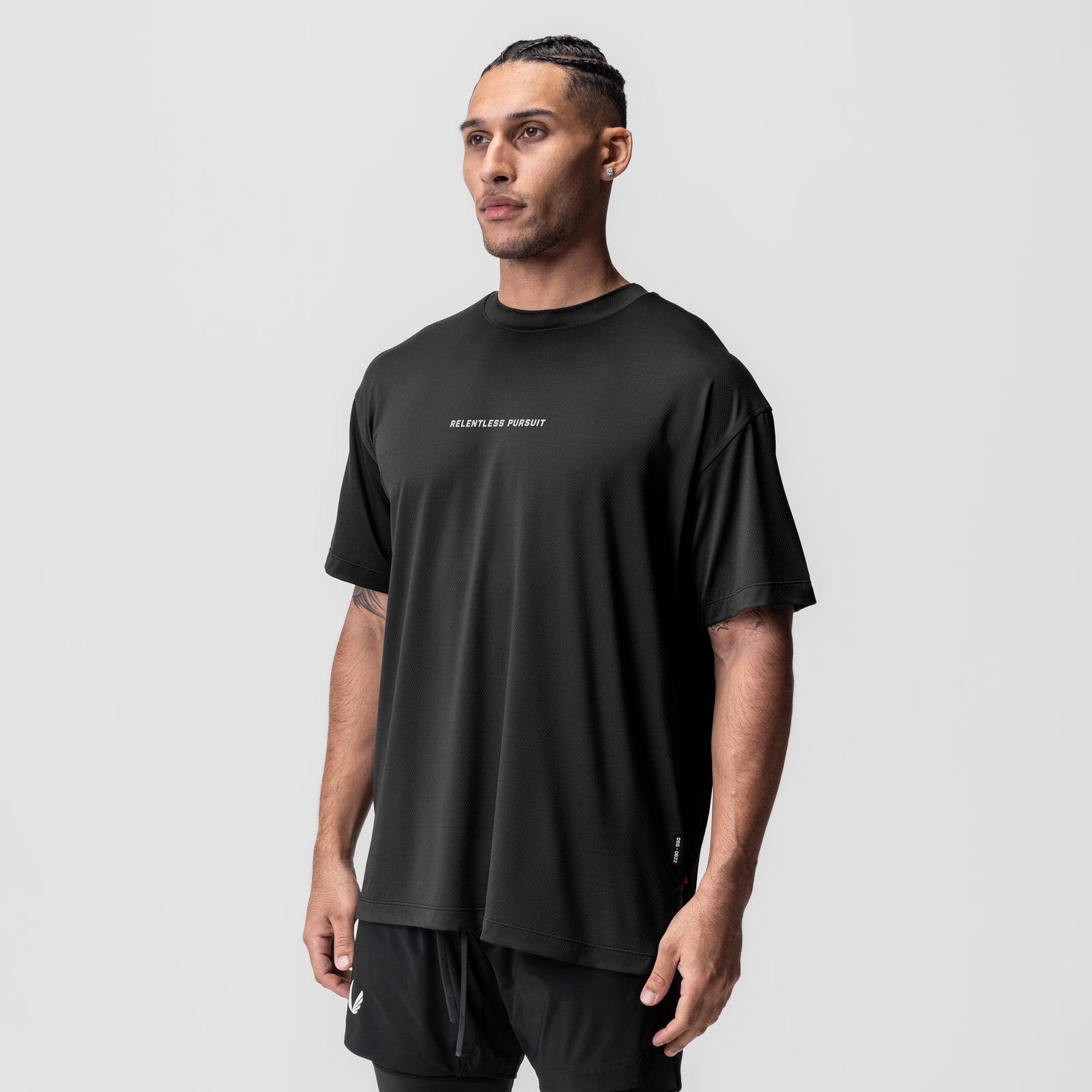 0822. AeroSilver® Oversized Tee - Black "RP" Product Image