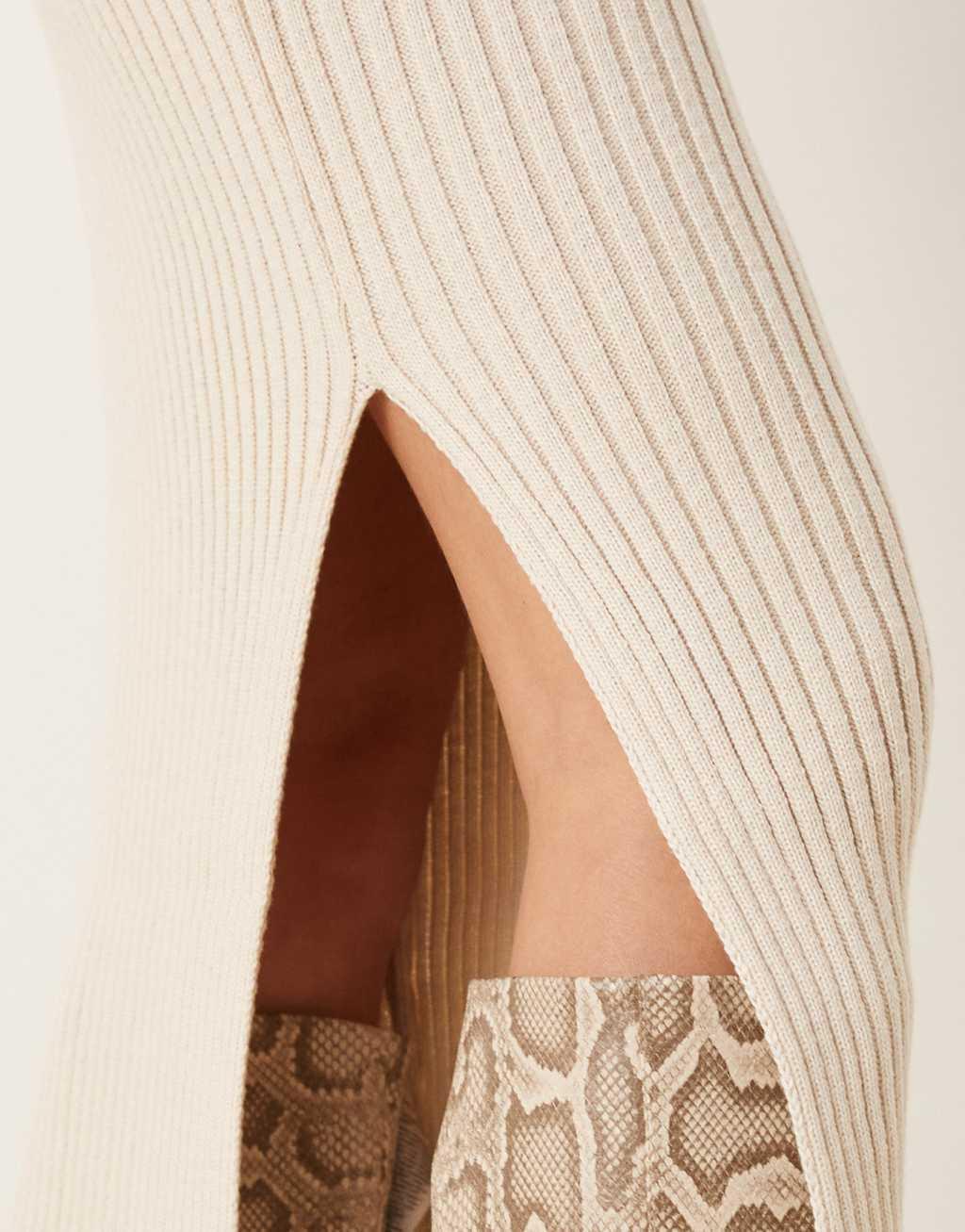 YAS knitted maxi skirt with split in cream - part of a set Product Image