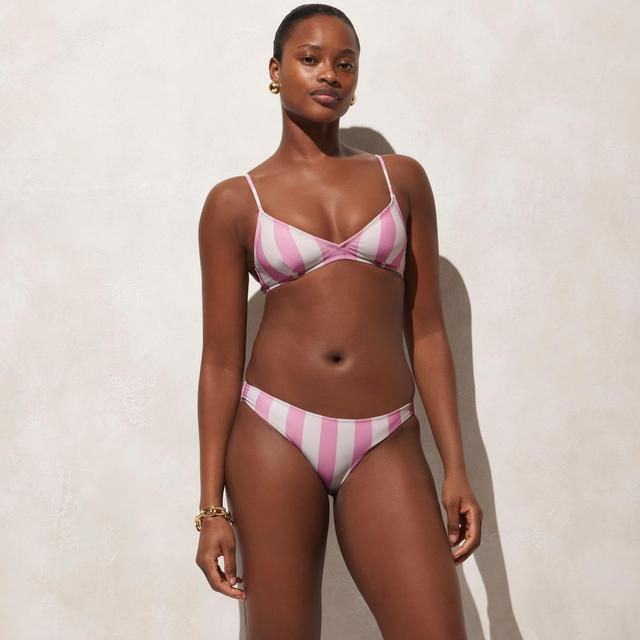 Surf hipster bikini bottom in pink stripe Product Image