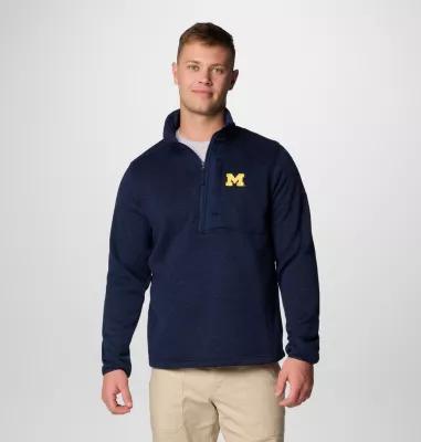 Columbia Men's Collegiate Sweater Weather Fleece Half Zip Pullover - Michigan- Product Image