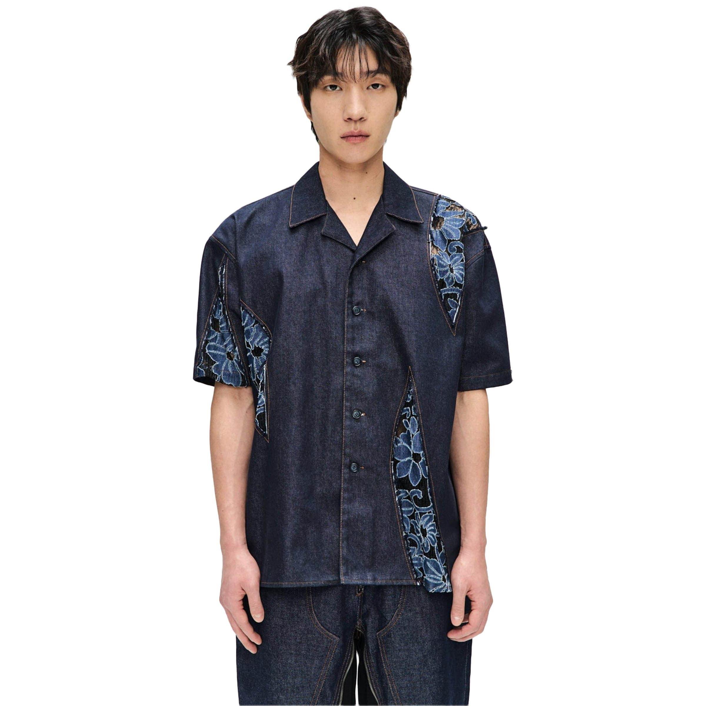 PATCHWORK OPEN COLLAR SHIRTS Male Product Image