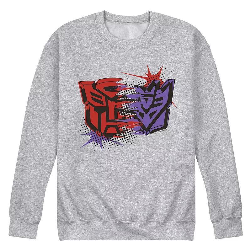 Mens Transformers Autobot Vs Decepticon Fleece Sweatshirt Grey Gray Product Image