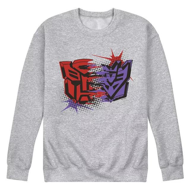 Mens Transformers Autobot Vs Decepticon Fleece Sweatshirt Grey Gray Product Image