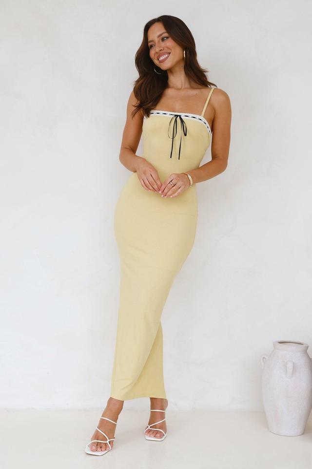 Until The Morning Ribbed Maxi Dress Yellow Product Image