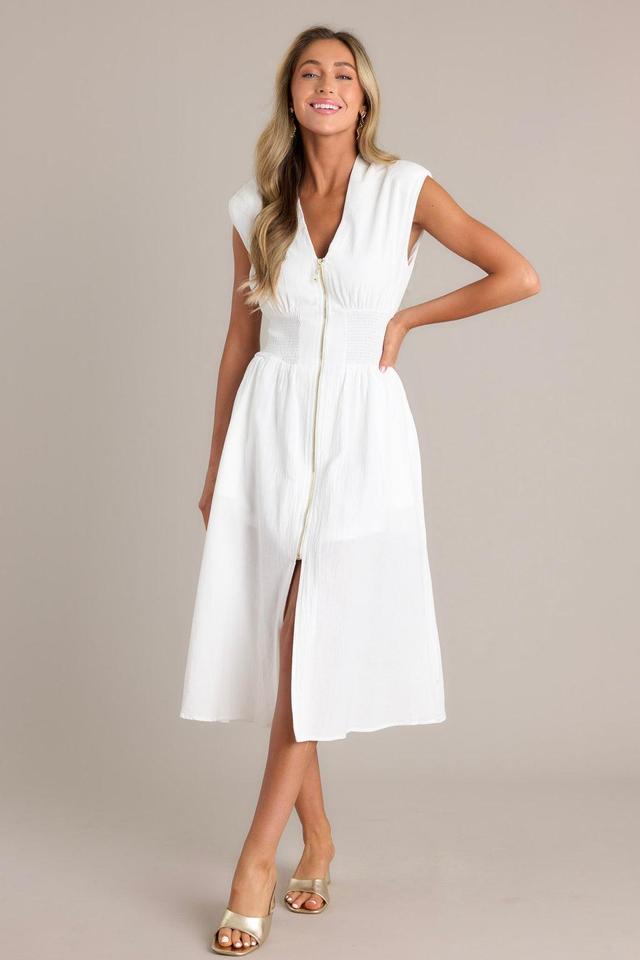 Return Someday White 100% Cotton Midi Dress Product Image