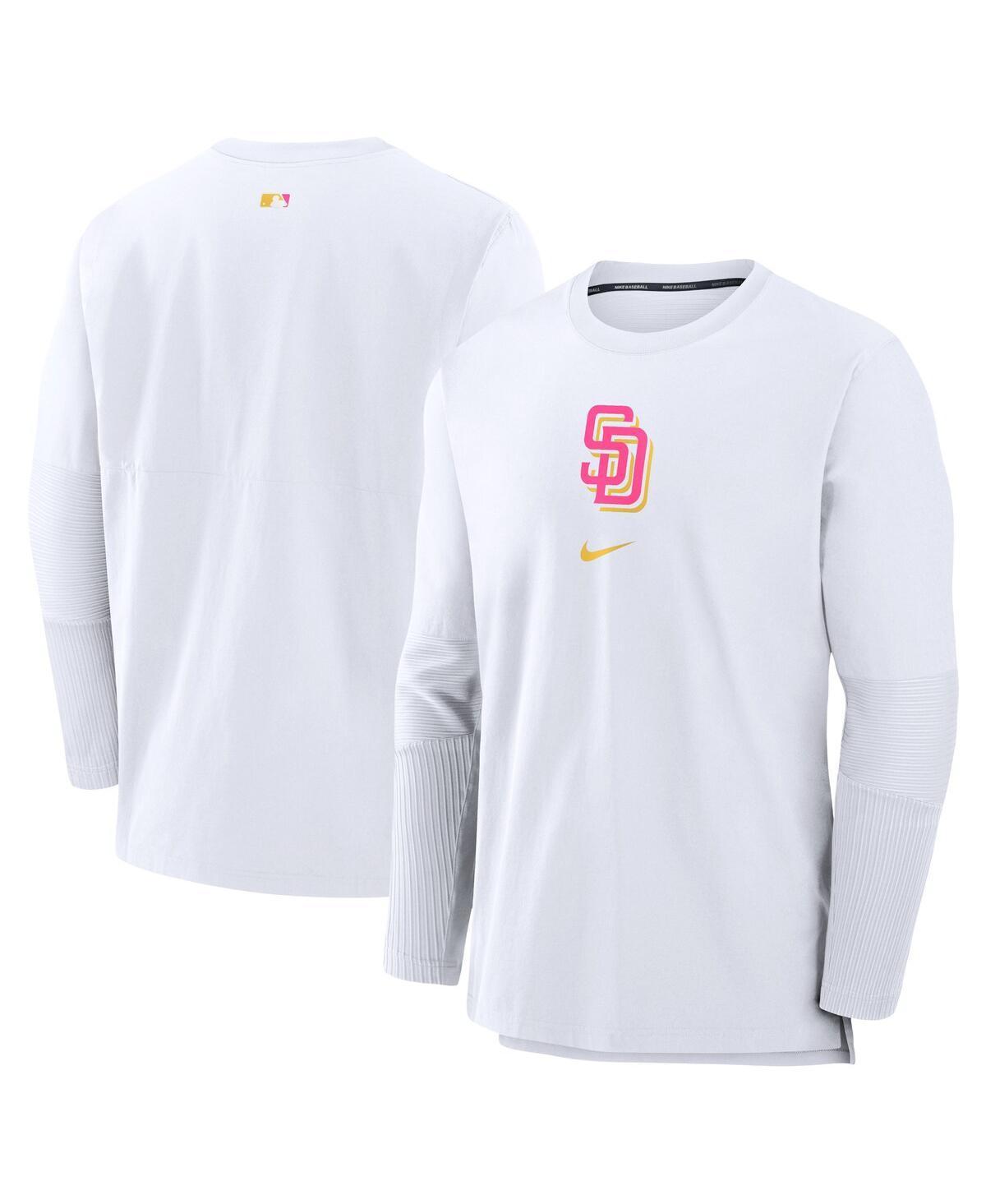 Mens Nike White San Diego Padres Authentic Collection City Connect Player Tri-Blend Performance Pullover Jacket Product Image