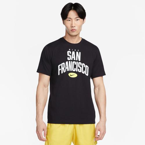 Nike Mens Nike City T-Shirt - Mens Black/White Product Image