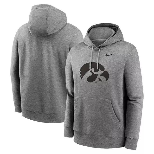 Mens Nike Heather Gray Iowa Hawkeyes Primetime Evergreen Club Fleece Pullover Hoodie Product Image