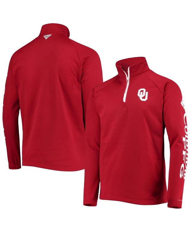 Columbia Oklahoma Sooners Terminal Tackle Fleece Raglan Omni-Shade Quarter-Zip Jacket Product Image