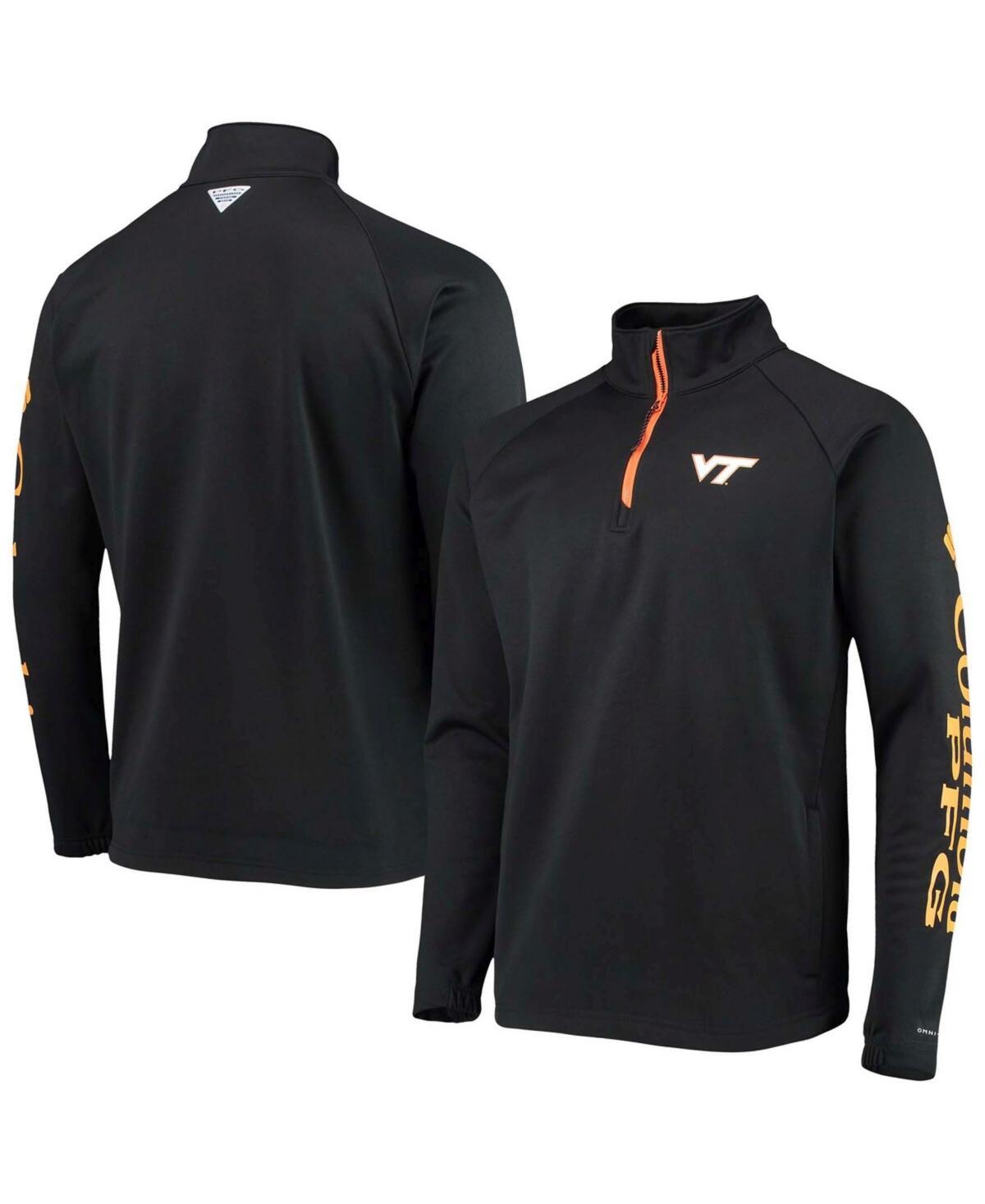 Mens Columbia Virginia Tech Hokies Terminal Tackle Fleece Raglan Omni-Shade Quarter-Zip Jacket Product Image