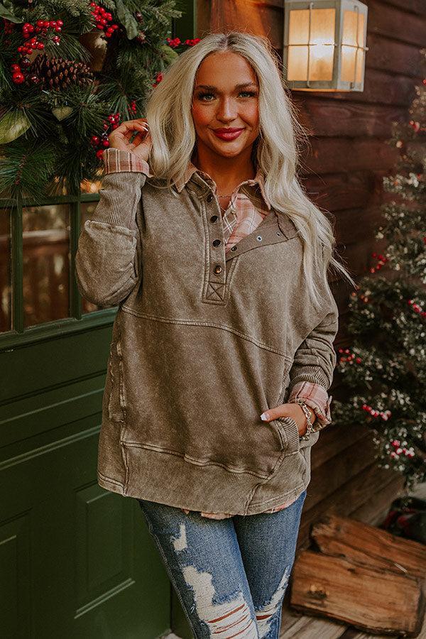 Fireside Comfort Mineral Wash Hoodie In Taupe Product Image