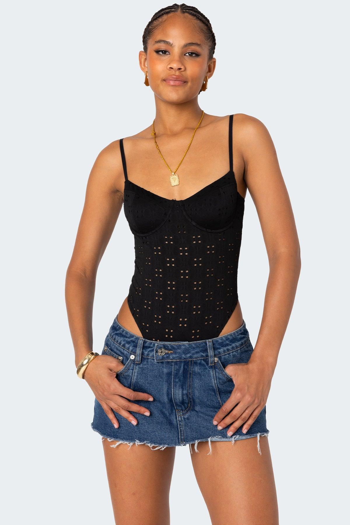 Raven Cupped Eyelet Bodysuit Product Image