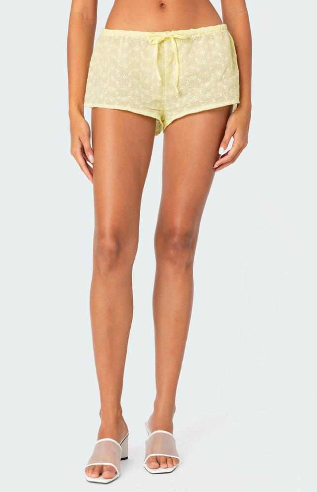 Edikted Women's Cayenne Eyelet Micro Shorts Product Image