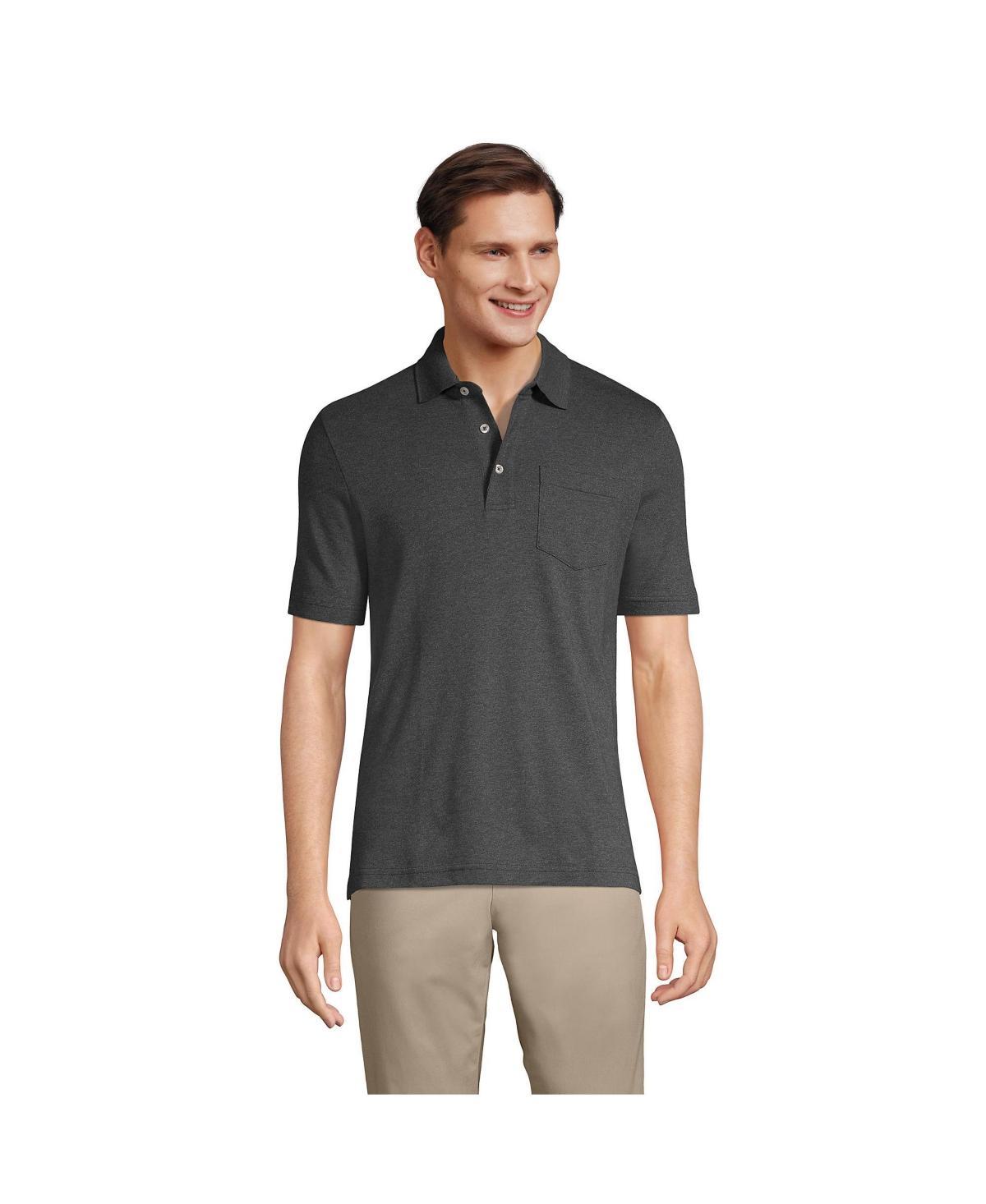 Lands End Mens Short Sleeve Cotton Supima Polo Shirt with Pocket Product Image