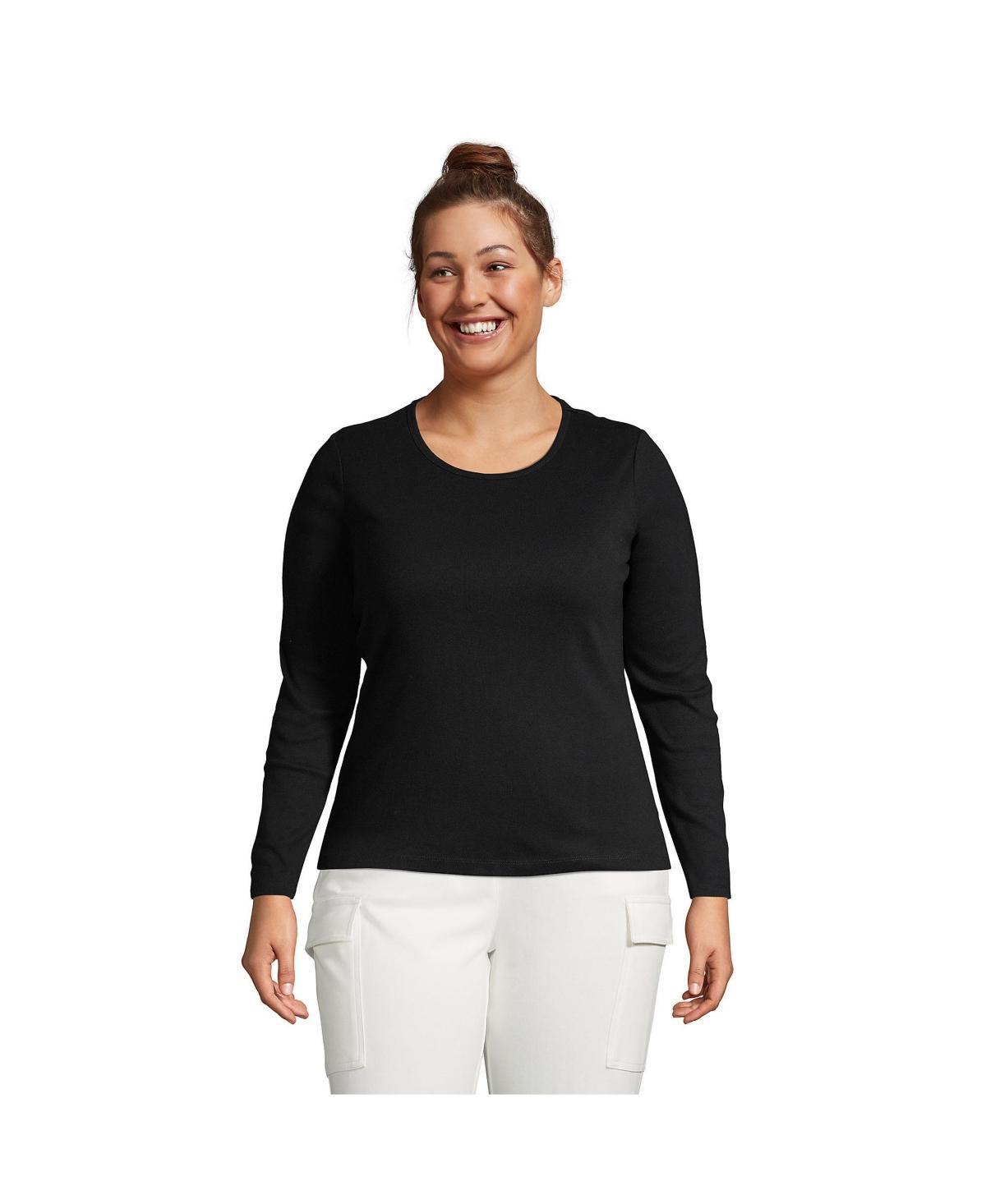 Plus Size Lands End Long Sleeve Crewneck Tee, Womens Product Image